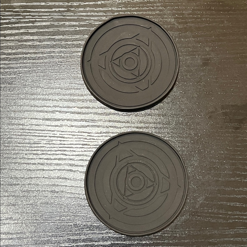 Set of  2 Black Cup Holders or Coasters Universal Size New